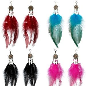 💥SOLD💥🪶Set of 4 feather earrings 🪶Brand New🪶